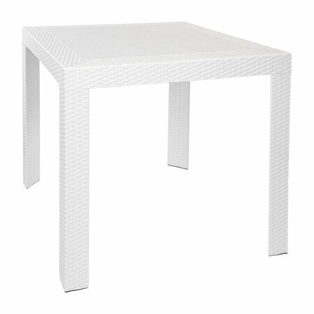 KD AMERICANA 28 x 31 x 31 in. Mace Weave Design Outdoor Dining Table White KD3036427